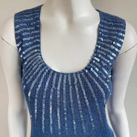 Vintage 2pc Cardigan Tank Top Set Shimmer Sequins Party Cocktail Sweater S/M - Picture 10 of 16